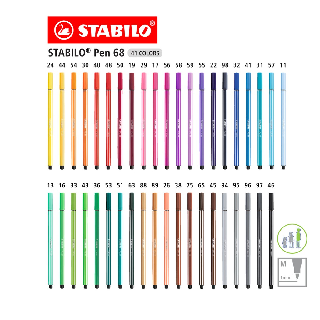 [Official Store] STABILO Pen 68 ปากกา ปากกาสี ปากกาสีหมึกน้ำ Fibre-Tip Pen 1 ด้าม