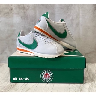 Nike Classic Cortez Leather-White รองเท้าผ้าใบไนกี้สีขาว✅แถมกล่อง+อุปกรณ์ครบ รองเท้าผู้ชาย/หญิง รองเท้าวิ่ง รองเท้าลำลอง