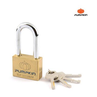 กุญแจ แม่กุญแจ ระบบลูกปืน ทองเหลืองแท้ pumpkin (4 ดอก) รุ่น PTT-L45 (39207) คอยาว ขนาด 45 มม.