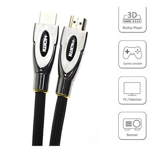 1เมตร สายถัก HDMI 2.0 with Ethernet, Supports 3D,Audio Return Channel, Gold Plated Connectors