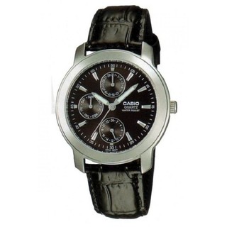 Casio Multi-Hand Men Leather Band MTP-1192E-1ADF - Black