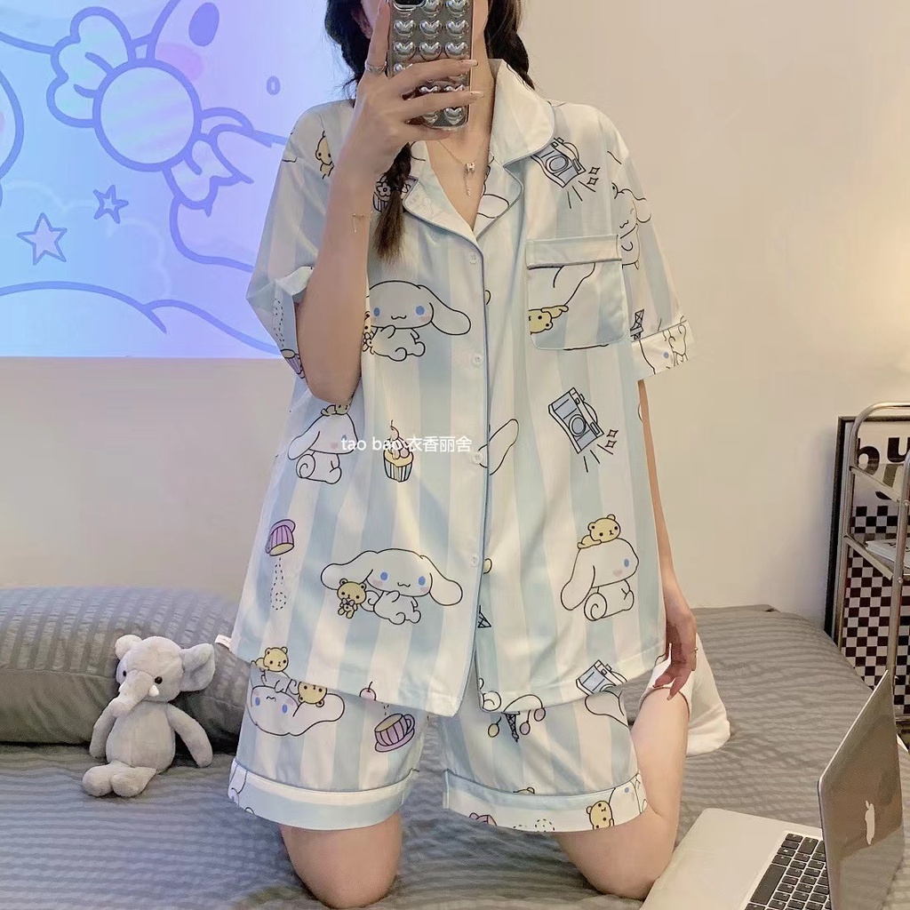 802 M-2XL E ชุดนอนผ้าซาติน ชุดนอนคอปก แต่งกระดุม ชุดนอนผ้าบาง โปรดซักมือเพราะขาดง่าย ผ้านิ่ม ลื่น พร้อมส่ง