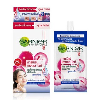 การ์นิเย่เอจเลสไวท์เดย์+ไนท์มาส์ก(แบบซอง) Garnier Skin Naturals Sakura White Sleeping  Mask