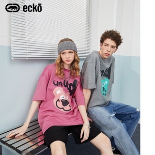 Ecko เสื้อยืดลําลอง แขนสั้น พิมพ์ลายกราฟฟิติโลโก้ rhino tide ทรงหลวม สีตัดกัน สไตล์เรโทร แฟชั่นฤดูร้อนS-5XL