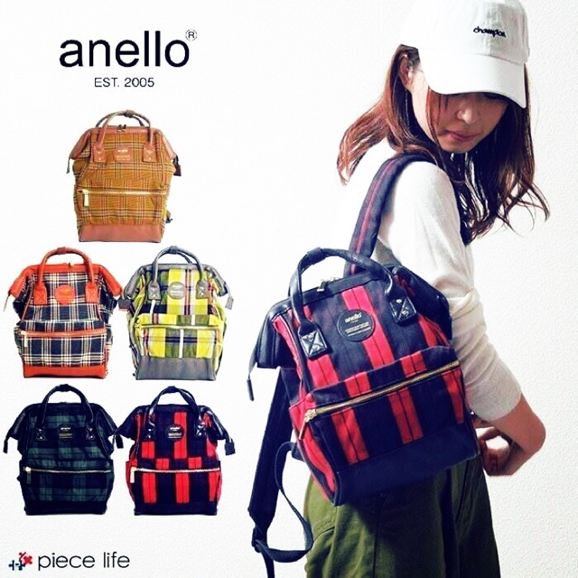 Anello checked hinge clasp mini backpack
