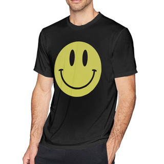 RAVE เสื้อยืดผ้าฝ้ายพิมพ์ลาย Renjie Acid Smiley Face สีเหลืองสําหรับผู้ชาย