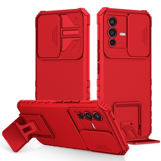 Case Vivo V23E 5G เคสโทรศัพท์ วีโว่ เคสกันกระแทก มีขาตั้ง เคสตั้งได้ กันรอยกล้อง TPU+PC เคส VIVO V23E ส่งจาทไทย