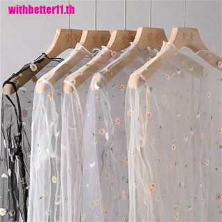 【with•TER】เสื้อยืดซีทรู แขนยาว ผ้าตาข่ายโปร่งใส สําหรับผู้หญิง