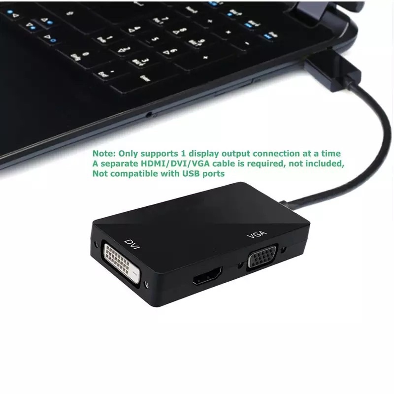 3 In 1 DisplayPort DP To HDMI DVI VGA Adapter 1080P Converter สำหรับ PC โปรเจคเตอร์แล็ปท็อป HDTV #5