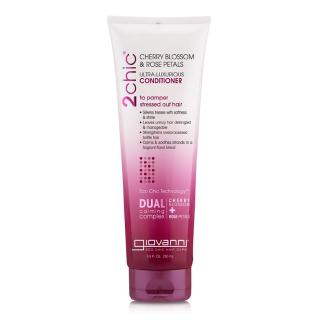 Giovanni ครีมนวดออร์แกนิค ผมนุ่ม 2Chic®Cherry Blossom &amp; Rose Petals Ultra-Luxurious Conditioner (250ml)