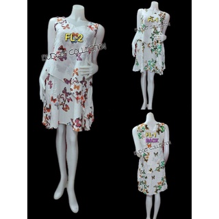 SALE!! SALE!!SALE!! FLOATY OUTER LAYER SLEEVELESS DRESS  / BUTTERFLY PRINT /เดรสแขนกุดชั้นนอกพิมพ์ลายผีเสื้อ