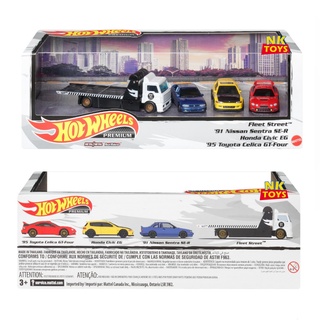 โมเดลรถเหล็ก HOT WHEELS BOX Set กล่อง3มิติ ครบชุด 4คัน ล้อยาง PREMIUM ได้ทั้งหมด 4คัน