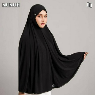 NUNUH HIJAB ผ้าคลุมฮีญาบแบบสวมสำเร็จคลาสสิค ทรงตาลากง ปัก NU (HJNU-TLK)