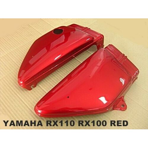 YAMAHA RX100 - "RED" SIDE COVER SET PAIR // ชุดครอบข้างตัวรถ ฝากระเป๋าข้าง สีแดง ไม่มีสติ๊กเกอร์