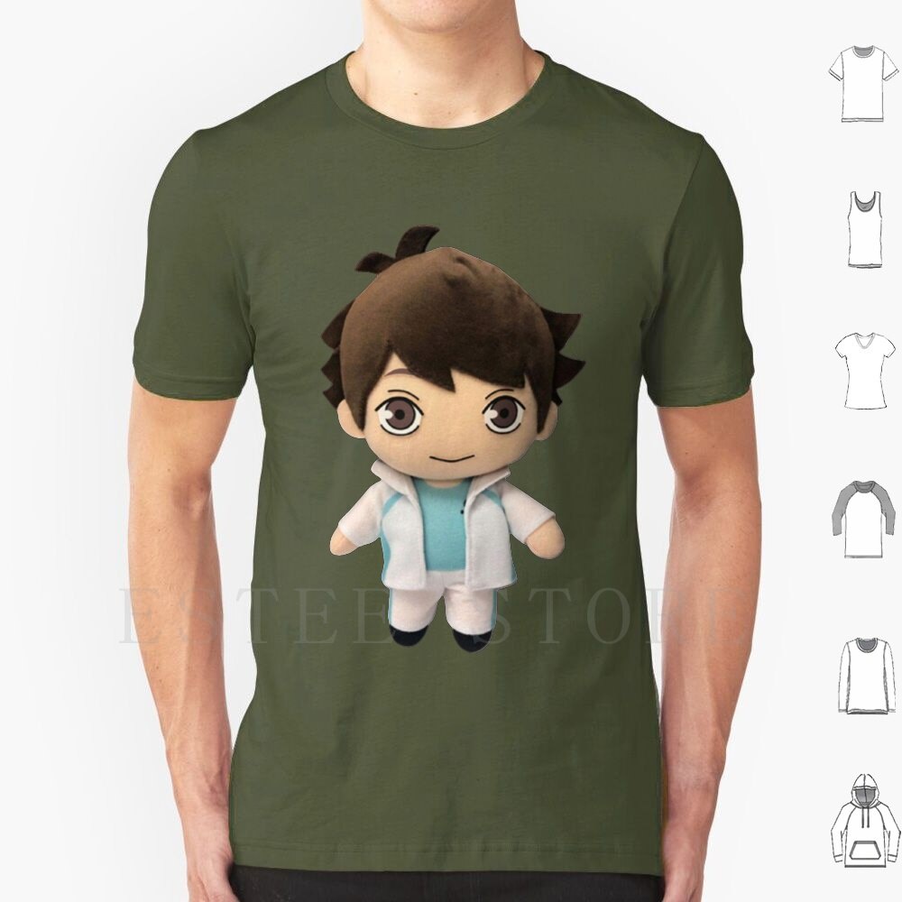 คอลูกเรือพร้อมส่ง เสื้อยืดแขนสั้น ผ้าฝ้าย 100% พิมพ์ลาย Oikawa Plush Cursed Plushie Toru Tooru Haiky