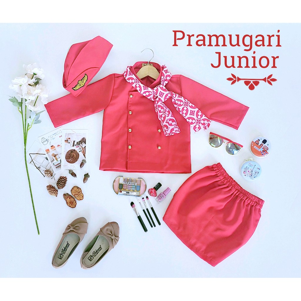 MERAH RED JUNIOR FLIGHT ATTENDANT COSTUME สําหรับยุคใหม่