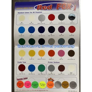 ขายส่ง สเปรย์ RED FOX กระป๋อง 29.- สีสเปรย์ RedFox ราคาถูก เฉดสี 1 สีกระป๋อง ดำด้าน ดำเงา ขาว บอร์น แลคเกอร์ ใส แดง-#-3