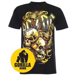 Gorilladumb เสื้อยืดลายวงดนตรี AC DC Thunderstuck สีดำ