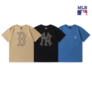 Mlb เสื้อยืดแขนสั้น ผ้าฝ้าย พิมพ์ลาย แฟชั่นสําหรับผู้ชาย และผู้หญิงS-5XL