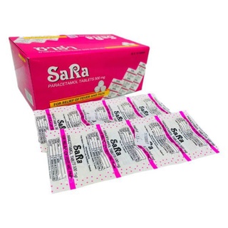 Sara Paracetamol 1แผง10เม็ด ซาร่า ยาเม็ดบรรเทาปวด ลดไข้ พาราเซตามอล 500mg