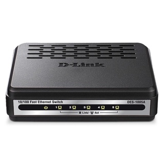 กล่องฮับแยกสัญญาณอินเตอร์เน็ตเข้าหลายอุปกรณ์1ออก5 D-Link Fast Ethernet Switch 5 Port DES-10005Aสีดำ เชื่อมต่อได้สเถียร์