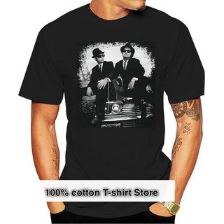 เสื้อยืดโอเวอร์ไซส์【Chic Tops】gildan เสื้อยืด ผ้าฝ้าย 100% พิมพ์ลาย The Blues Brothers Dan Aykroyd John Belushi คุณภาพสู