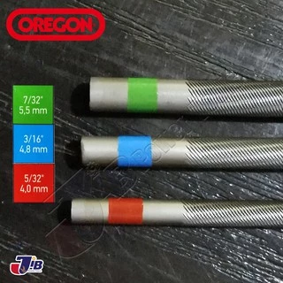 ตะไบกลม ตะไบเลื่อยโซ่ OREGON ขนาด 4.0 mm. 4.8 mm. 5.5 mm. ของแท้ 100% แผงละ 3 อัน แข็งแรง