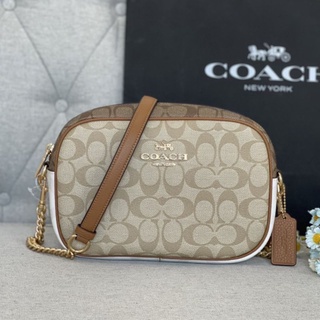 💁‍♀️พร้อมส่งค่ะ NEW Coach Jamie Camera Bag In Blocked Signature Canvasใบใหญ่