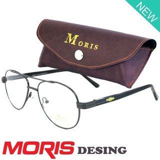 Moris แว่นตา รุ่น 6462-M สีเทา กรอบเต็ม ขาข้อต่อ วัสดุ สแตนเลส สตีล (สำหรับตัดเลนส์) กรอบแว่นตา Eyeglasses