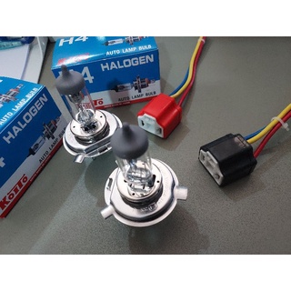 หลอดไฟหน้าH4.12V60/55W.KOITO+ปลั๊กไฟหน้า.(ราคาต่อ1ชุด)