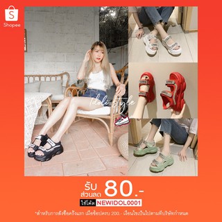Idoli style รองเท้ารัดส้น ส้นตึกแนวเกาหลี พร้อมส่งในไทย