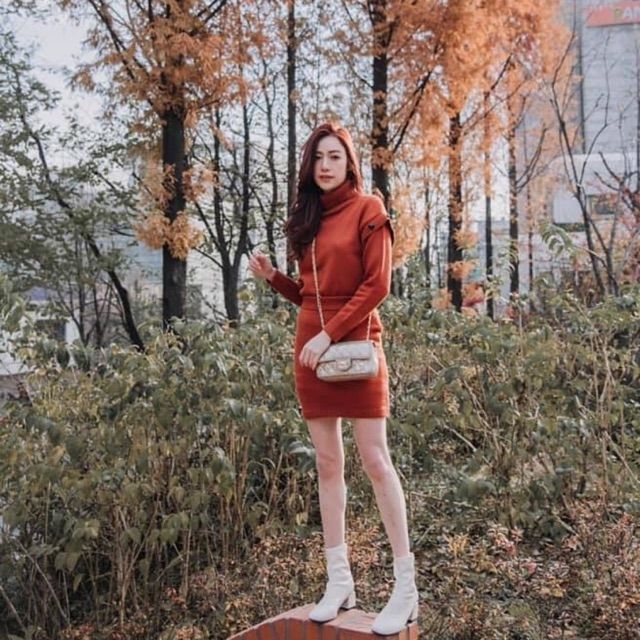 Flat2112 X Coatover Mini Heart Knit Set สีส้ม