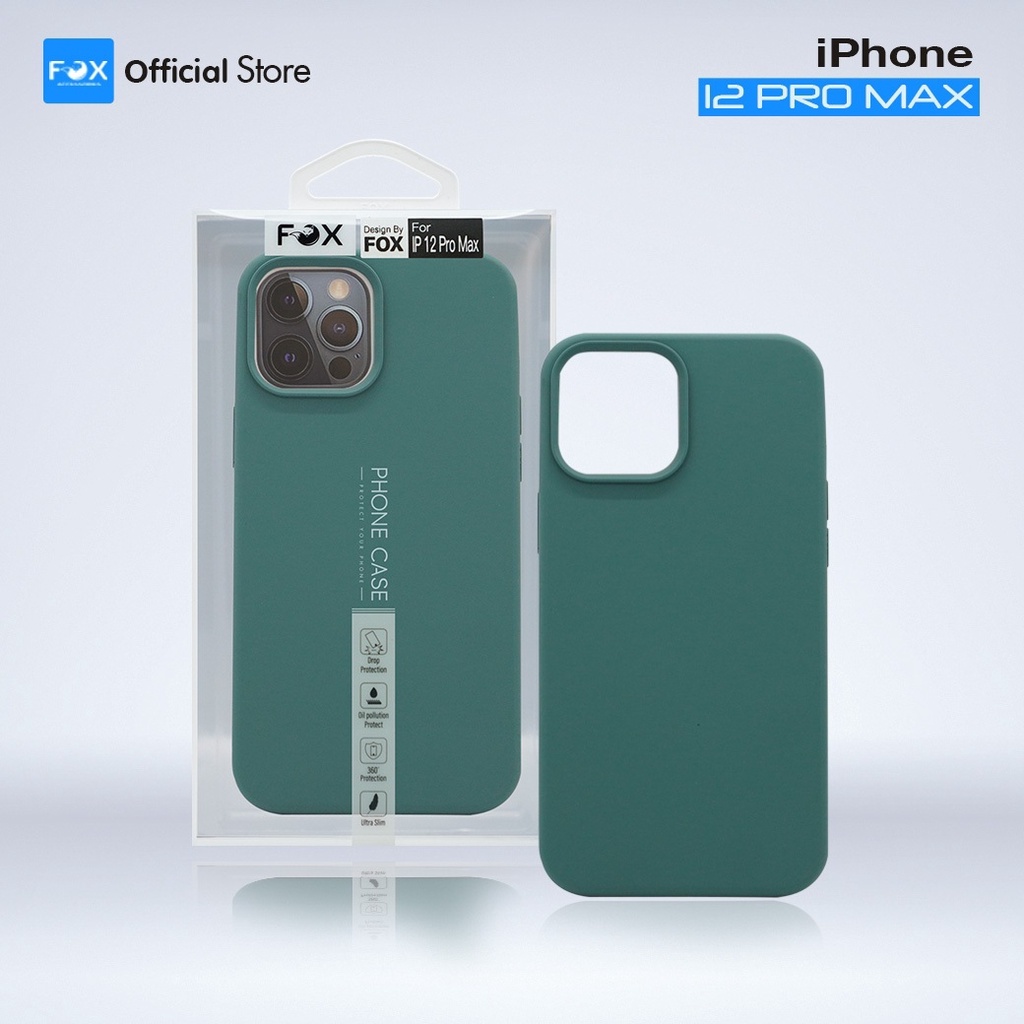 เคสมือถือ FOX รุ่น Liquid Silicone Case สีเขียวเข้ม สำหรับ iPhone 12 ProMAX/iPhone12/12pro/iPhon12mini/iPhone11