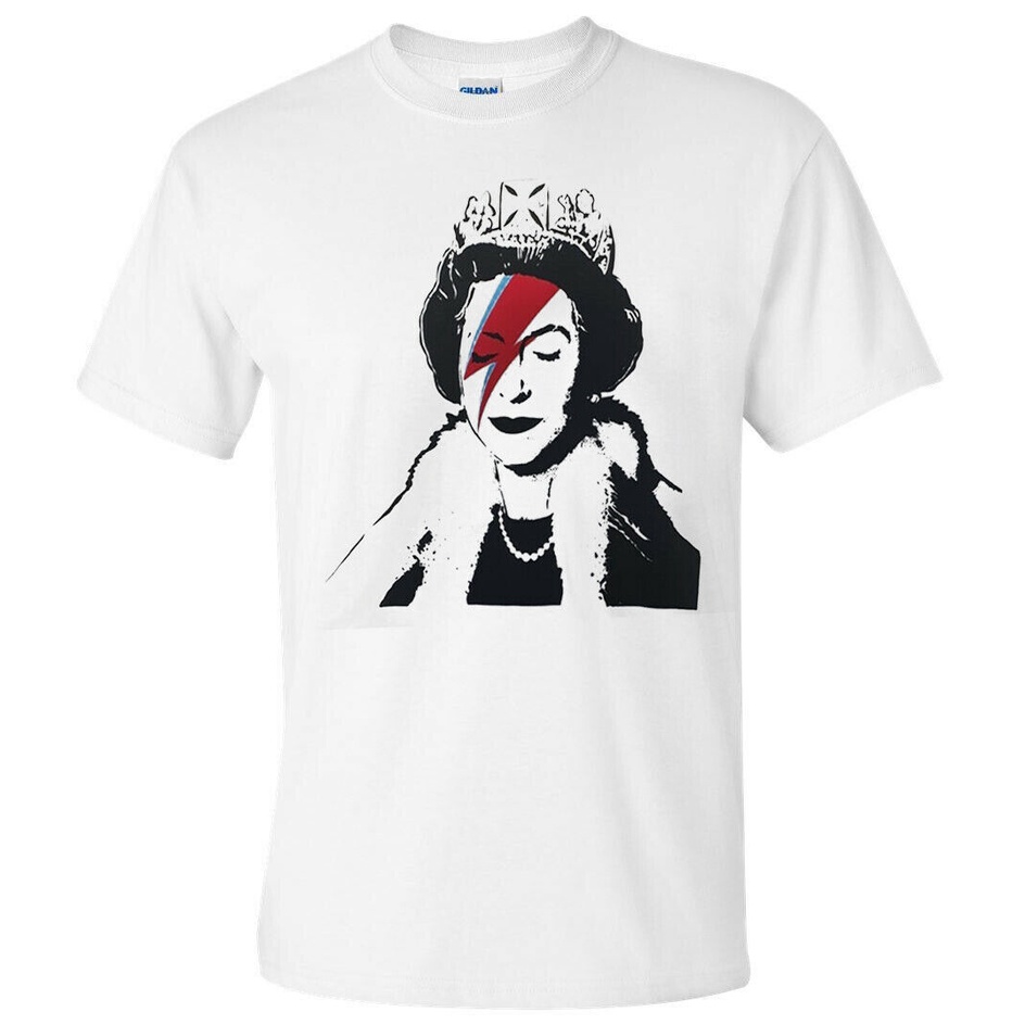 เสื้อยืดผ้าฝ้ายพิมพ์ลายขายดี เสื้อยืด พิมพ์ลายกราฟฟิติ David Bowie Banksy Queen Joker สําหรับผู้ชาย