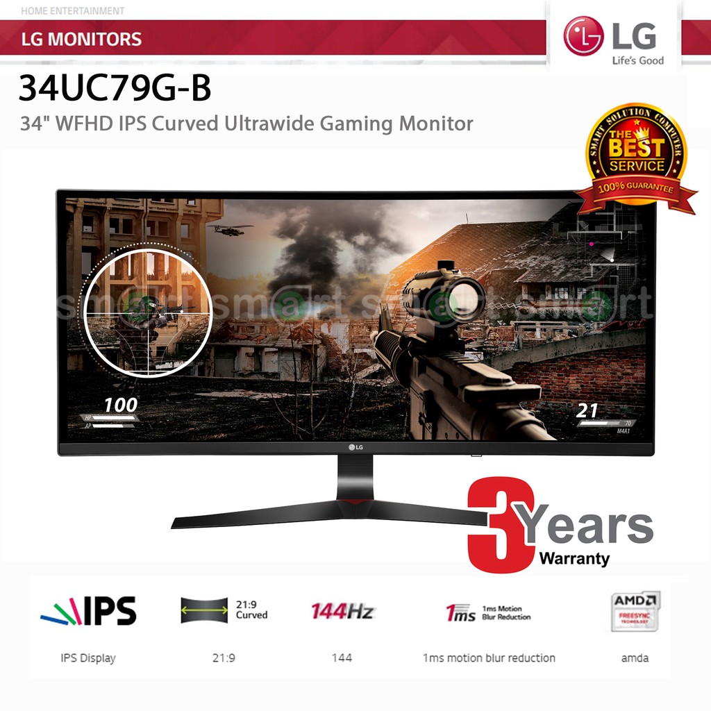 LG LED 34" Curved UltraWide IPS Gaming Monitor (34UC79G-B)