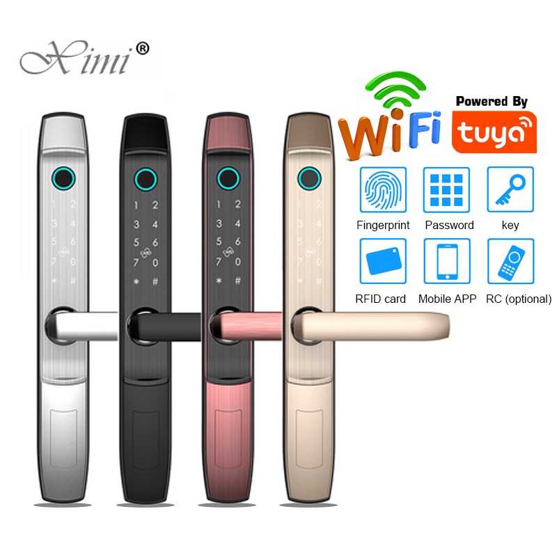 Tuya Biometric Fingerprint Lock, Security Intelligent Smart Lock With WiFi APP Password RFID