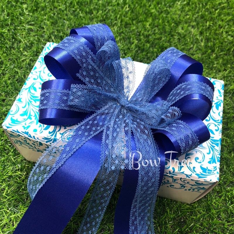 โบว์ผ้าลูกไม้สีหวานโบว์ผ้าต่วนซ้อนผ้าลูกไม้3ชั้นขนาด15*25cm/โบว์ติดของขวัญพิเศษมีหลายสี/รุ่นลูกไม้ผูกL ราคา ถูกที่สุด ดีลบีเคเค แกลเลอรีภาพที่ 5