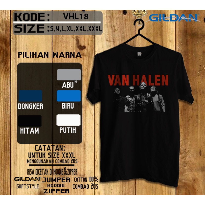 เสื้อยืดวง van halen ดั้งเดิม gildan softstyle vhl18