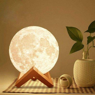 โคมไฟตั้งโต๊ะ Led รูปดวงจันทร์ 3D สําหรับห้องนอน