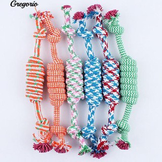 Gregorio 1Pc แฮนด์เมดโบว์สุนัขลูกสุนัขสัตว์เลี้ยงของเล่นผ้าฝ้ายถักเปียเชือกผูกโบว์