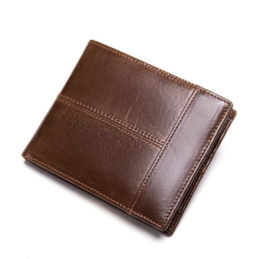 Wholesale Amazon 8064 Accept Custom Logo Men Card Holders Purse Mens Wallet RFID Genuine Leather