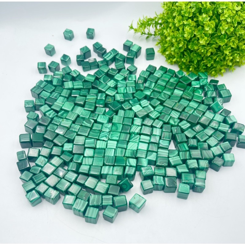 Natural Malachite Cube 10 mm x 10 mm AAA Quality รูปที่ 2