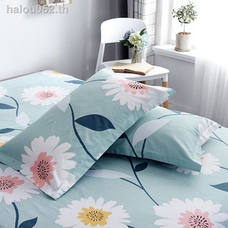 ₪☋●✿In stock✿ summer pillow case   pure cotton pillowcase striped plaid single cotton pillowcase, one set of 40x60 48x74