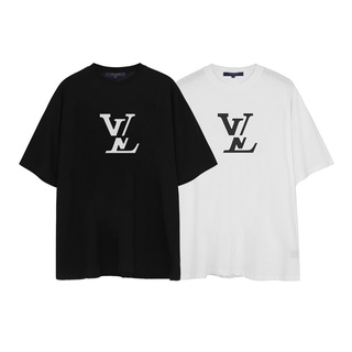 เสื้อยืดแขนสั้นลําลอง คอกลม ผ้าฝ้าย พิมพ์ลายตัวอักษร 1&amp;V สไตล์คลาสสิก พลัสไซซ์ แฟชั่นสําหรับผู้ชาย และผู้หญิง