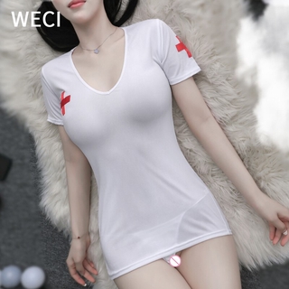 【พร้อมส่ง】ชุดพยาบาล เสื้อคลุม WECI เครื่องแบบหมอ ใส่ข้างใต้ เซ็กซี่ สําหรับผู้หญิง