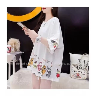 เสื้อยืดแฟชั่นผู้หญิงลายทางแขนสั้นคอกลม เนื้อผ้าดีใส่สบาย! New Fashion women's ร้านขายสินค้าจากโรงงาน #HAN SY SOCIETY