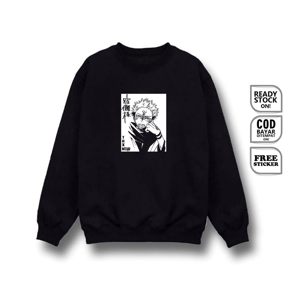 SWEATER CREWNECK ANIME JUJUTSU KAISEN SUKUNA RYMEMENT SATORU GOJO MEGUMI NOBARA YUJI YUTAKA ANIME MA