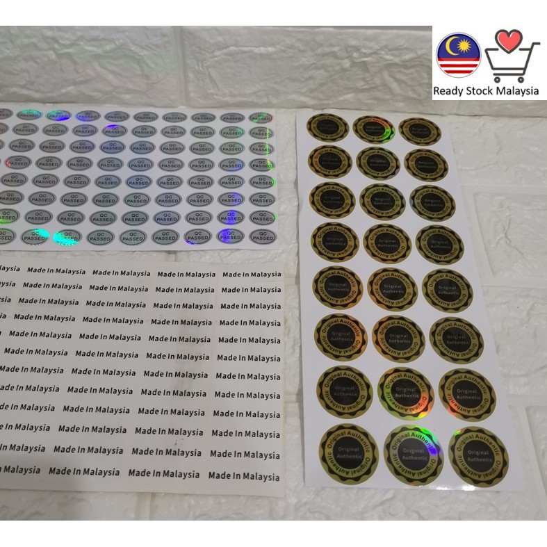 QC PASSED / แท้ / CE / Made in Universal Label Hologram PET paper qc pass Sticker