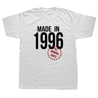 [COD]เสื้อยืดแขนสั้น ผ้าฝ้าย พิมพ์ลายกราฟฟิค Made In 1996 สไตล์สตรีท ของขวัญวันเกิด สําหรับผู้ชายS-5XL