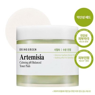 Bring Green Artemisia Calming pH Balanced Toner Pads 150ml / Bamboo Hyalu Hydrating Cream 100ml + 100ml